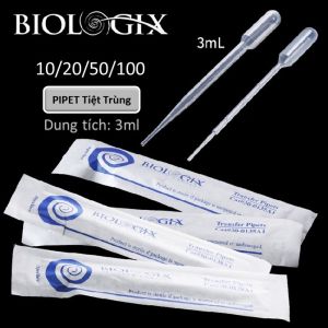 Pipet Biologix đã tiệt trùng dung tích 3ml dùng bón thuoc bón sữa cho bé dùng trong pha chế hóa chất mỹ phẩm y tế