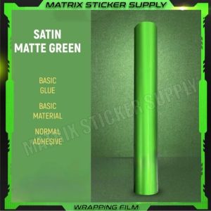 SATIN MATTE MOTOR GREEN STICKER(152CM-Custom) pelekat full body wrapping Sticker motor sticker kelabu vinyl wrap film