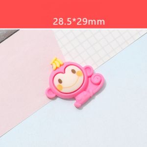 Sticker jibbitz gắn dép sục Crocs mèo trắng đeo khăn khỉ hồng ngộ nghĩnh