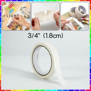 (Fast Delivery)15M white Masking Tape available in various sizes: 1/2 inch 3/4 inch 1 inch 1-1/2 inch 2 inch seamless universal easy tear release Masking paper tape