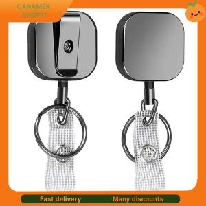 ❣️❣️❣️ 1PC 680MM Reinforced Steel Wire Cord Heavy Duty Metal Retractable Carabiner Keychain Belt Badge Reels Clip