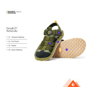 BOGABOO X PETUALANG Sandal Outdoor BONERATE - Sandal Lebaran Haji Umroh - Sendal Traveling Kasual Anti Slip Outdoor Pria Wanita