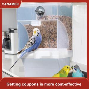 【CANAMEK 】 Large Capacity Bird Feeder Box Anti-Splash Bird Food Dispenser Durable Parrot Feeding Box For Small Medium Birds