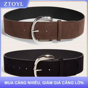 【ZTOYL】 Phụ Nữ Sang Trọng Thiết Kế Da Lộn Da Rộng Vành Đai Giản Dị Đa Năng Kinh Doanh Dây Đeo Thắt Lưng Hợp Thời Trang Pin Khóa Dây Thắt Lưng