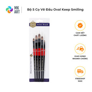 Bộ 5 Cọ vẽ đầu Oval Keep Smiling
