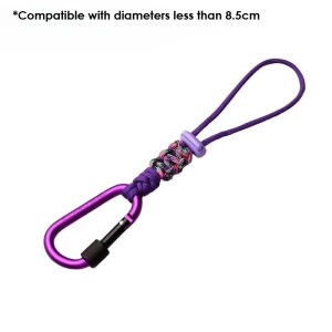 2Pcs Outdoor Paracord Water Bottle Clip with Locking Carabiner Hiking & Travel Accessories