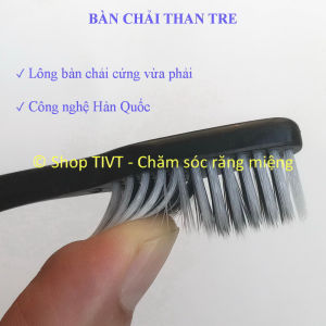 Bàn chải răng độ cứng vừa phải với đầu lông thanh mảnh dễ dàng làm sạch khe kẽ răng nguyên liệu thân thiện môi trường-TIVT