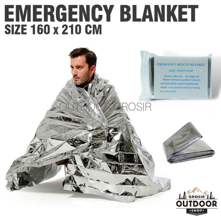 Emergency Blanket Silver Selimut Darurat Outdoor Aluminium