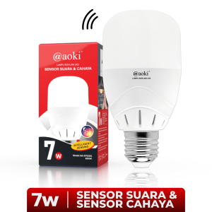 AOKI Lampu Bohlam LED Sensor Suara & Cahaya Otomatis | Radar & Sensor Gerak | Hemat Energi