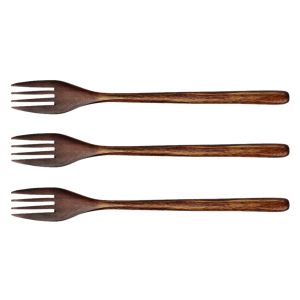 DIANA Salad Adult Cooking Eco-friendly Natural Wood Cutlery Wooden Forks Tableware Dinnerware