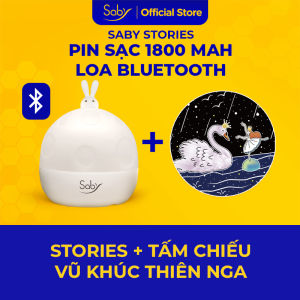 Đèn ngủ chiếu sao Saby hình VŨ KHÚC THIÊN NGA phát nhạc loa bluetooth đèn chiếu trần 3D pin sạc xoay 360 độ BH 12 tháng
