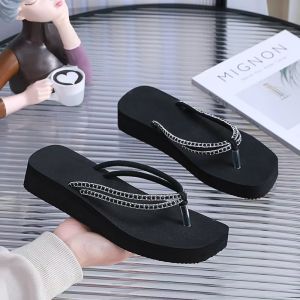 [Free Shipping] New WomenS Flip-Flops For Summer Fashionable Beach Sandals With Rhinestones Platform Soles And Non-Slip Design Perfect For Vacation And Paired With Dresses