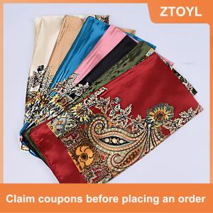 【ZTOYL】 90x90Cm Khăn Choàng Thời Trang Bãi Biển Kem Chống Nắng Chiếc Khăn Lụa 2024 Châu Âu Và Mỹ Khăn Quàng Phổ Biến In Vuông Bandannas