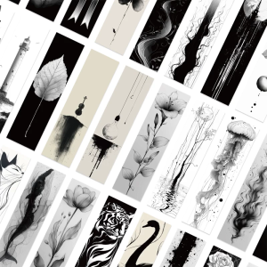 30Pcs Inks Painting Bookmarks Reading Aids for Book Lover Writer Student Paper Bookmarks Book Page Divider