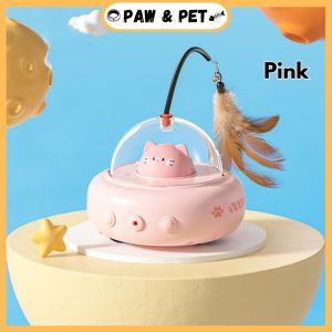 Intelligent Teaser Cat Toy Electric UFO Cat Teaser Stick With Bell Pet Machine Toys Mainan Kucing