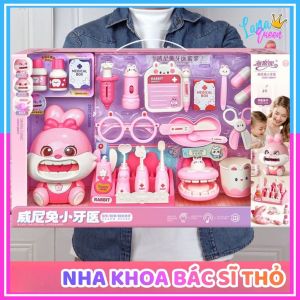 Đồ Chơi Bác Sĩ Nha Khoa Thỏ Hộp To Mô Phỏng Nha Sĩ Và Khám Răng Qùa Tặng Cho Bé Gái - Lana Queen