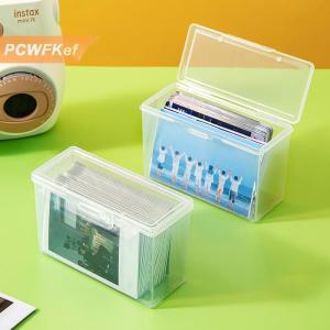 【PCWFKef】 กล่องเก็บของพลาสติกใส1ชิ้นกล่องเก็บรวบรวมการ์ดขนาดเล็กกล่องเก็บของอุปกรณ์จัดระเบียบบนโต๊ะกล่องเครื่องเขียน