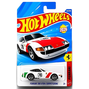 Mô Hình Xe Hot Wheels Ferrari 365 GTB4 Competizione White 1/64 (Card Vỉ Original)