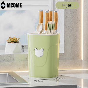 IMCOME Tempat Sendok Garpu Pisau Sumpit Estetik Rak Wadah Peralatan Dapur Penyimpanan Alat Makan Putar Dengan Tirisan Tipe 2