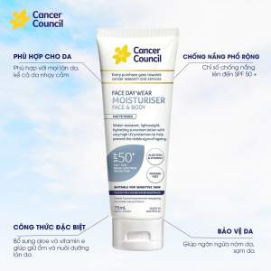 Cancer Council Face Day Wear SPF 50+/PA ++++ 75ml