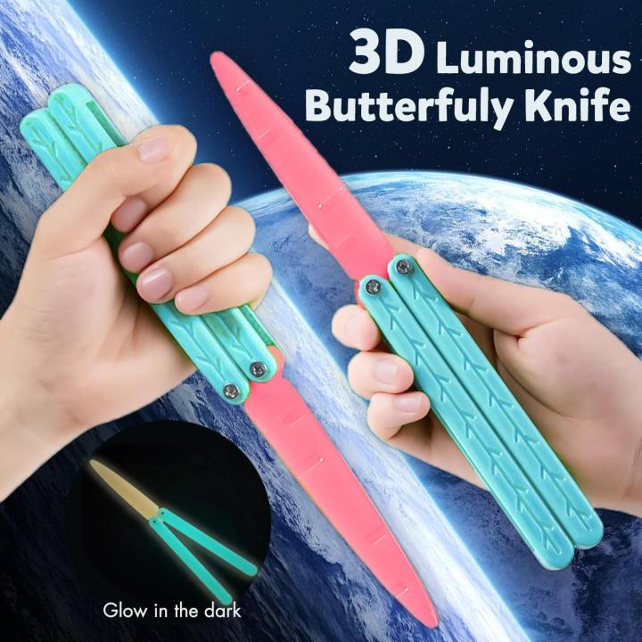 2024 Balisong New Butterfly Toy knife Luminous Balisson Stress Relief ...