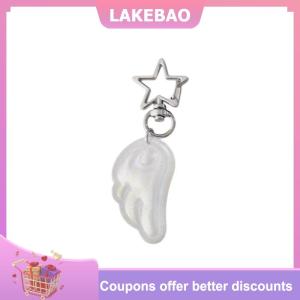 【LAKEBAO】 1 Piece phụ nữ ba lô trang trí Hàn Quốc Ins Angel Wing Keychain Y2K Nhật Bản huyền diệu cô gái Sao Keychain túi quyến rũ xe Keyring