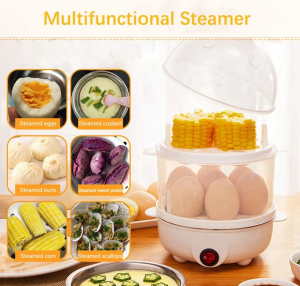 Home/Commercial Portable 3-compartment electric steamer egg steamer For steaming corn rye milk eggs buns and other food.