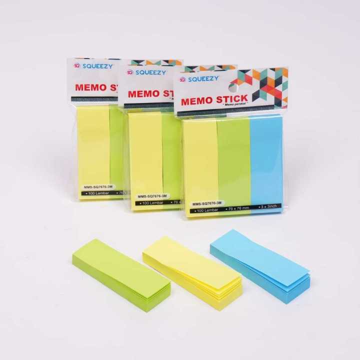 Memo Stick Squeezy/ Kertas Memo / Sticky Notes / Memo Tempel Squeezy ...
