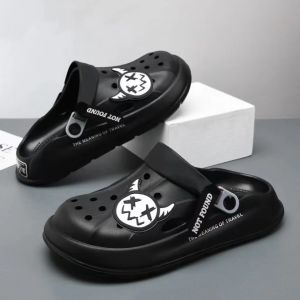 Free Shipping MenS Summer New Style Trendy Thick-Soled Outdoor Clogs Slip-On Sandals With Toe Protection Non-Slip High-End MenS Sandals Beach Shoes