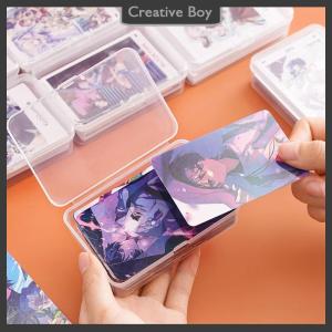[Creative] New Transparent Plastic Storage Box Photocards Small Card Storage Box Desk Organizer Box Classification Box Stationery