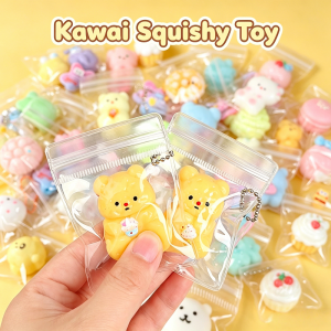1/5pcs Kawaii Squishy Toy  Mini Cute Fruit Vegetable Animal Cat Stress Relief Slow Rising Soft PVC Handmade DIY Gift for Kids