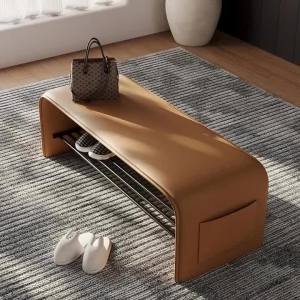 ⚡Nordic Creative Home Porch Shoe Changing Bench Shoe Cabinet Integrated Light Luxury Shoe Bench Bedroom Comfortable Long Benchs