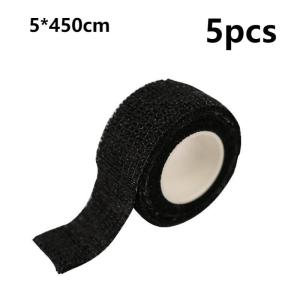 Disposable Self Adhesive Elastic Bandage Tape For Tattoo Machine Grip Tube Accessories 5pcs Black