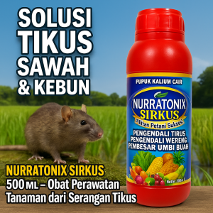 Nurratonix Sirkus 500ML – Solusi Tikus Sawah & Kebun | Obat Perawatan Tanaman dari Serangan Tikus