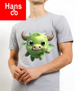 Kaos Pria Premium 3 Dimensi Tshirt 0blong Animasi Baby Cow Katun 24s 100% H063 By Hans & co