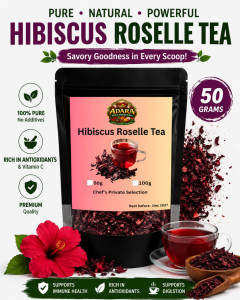 Hibiscus Roselle Tea 50g / 100g | Natural Herbal Tea Rich in Antioxidants & Vitamin C