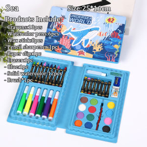 GD Christmas 24pcs/42pcs/46Pcs Coloring Set Colored Pencil Painting Water Color Pen for Kids Crayons Drawing Art Set