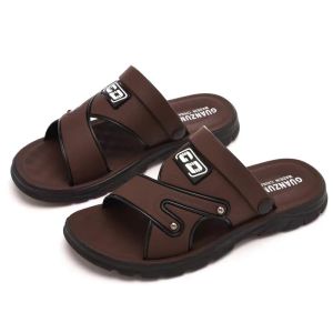 New Summer MenS Thick-Soled Non-Slip Comfortable Soft Rubber Sole Outdoor Driver Black Brown Dual-Use Work And Beach Sandals
