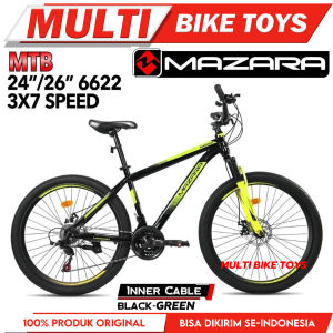 Sepeda Gunung MTB Ukuran 24 26 Inch MAZARA 6622 Rem double Cakram 21 Speed