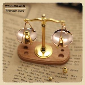 [COD] Mini Vintage Balance Scales Ornament Miniature Accessories Antique Justice Scale Model Exquisite Home Decoration Kids Gift