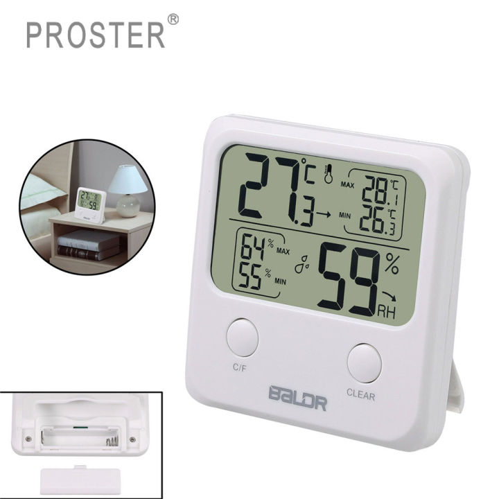 LCD Digital Thermometer Hygrometer Temp Max/min Humidity Meter Gauge ...