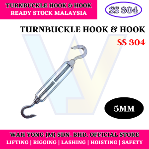 STAINLESS STEEL 304 TURNBUCKLE HOOK & HOOK (5MM - 12MM)