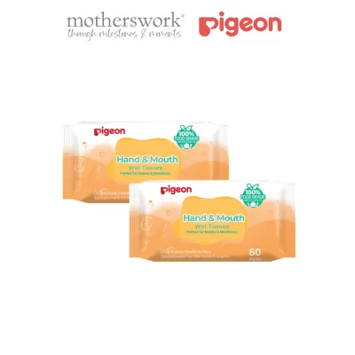 Pigeon Hand & Mouth Baby Wet Tissue Wipes 60pcs (2-packs)