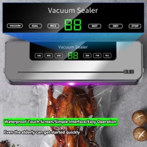 Vacuum Sealer Machine Sterilization Touch Control Dry/Wet Food Preserver Kitchen High Seal Strength