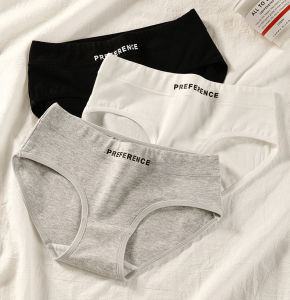 MORNA 3Pack Cotton Underwear Womens Middle Waist Panties Girls Students Breathable Briefs Female Underpants M-XXL