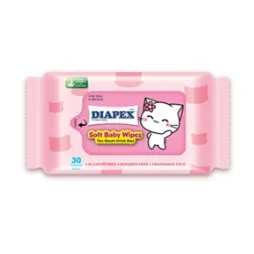 DIAPEX SOFT BABY WIPES 20X15CM 30S PACK-OF-1/2