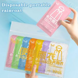 URBAG 1pc Transparent Disposable Raincoat Emergency Thickened Disposable Camping Rain Cover Waterproof Hooded Rain Coat for Travel Camping