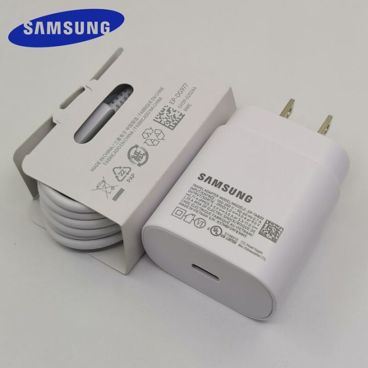 Samsung 25W US Plug Super Fast Charging Adapter PD Charger USB C To USB