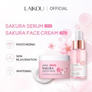 LAIKOU Japan Sakura Face Cream Reduce Wrinkles Anti-aging Serum Cherry Blossoms Essence Shrink Pores Skin Care