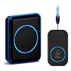 Home Care SOS Button Wireless Caregiver Pager Alert System 1000Ft Penetration Range Mute Function With Big LED Flash 60 Songs US EU UK Plug Elderly Assistance Bell